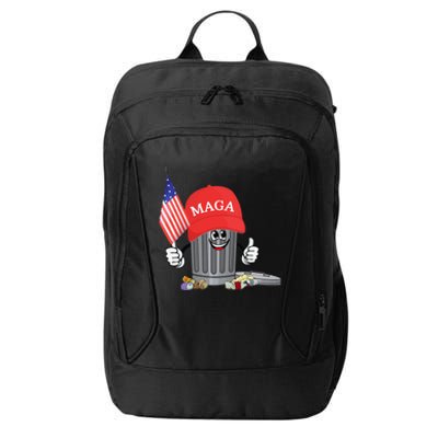 Funny Trump Maga Garbage Can Cartoon Character American Flag Gift City Backpack