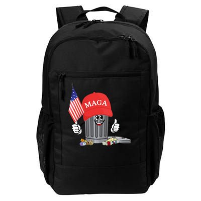 Funny Trump Maga Garbage Can Cartoon Character American Flag Gift Daily Commute Backpack