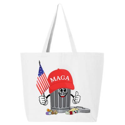 Funny Trump Maga Garbage Can Cartoon Character American Flag Gift 25L Jumbo Tote