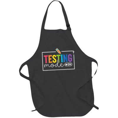 Funny Testing Mode On Testing Day Motivational Teacher  Full-Length Apron With Pockets