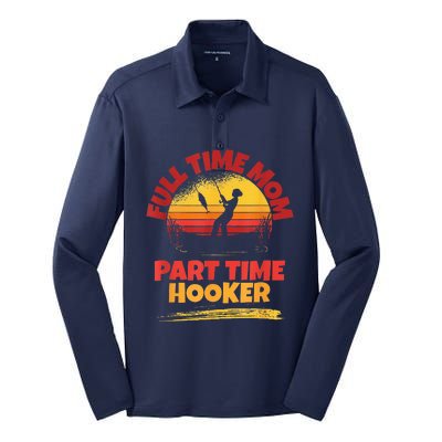 Full Time Mom Part Time Hooker Funny Fishing Silk Touch Performance Long Sleeve Polo