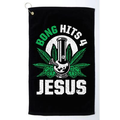 Funny THC Marijuana Stoner Cannabis Weed Bong Hits 4 Jesus Golf Towel