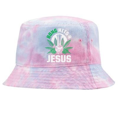 Funny THC Marijuana Stoner Cannabis Weed Bong Hits 4 Jesus Tie-Dyed Bucket Hat