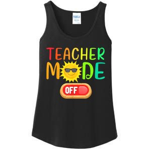 Funny Teacher Mode Off Summer Vacation Last Day Of School Ladies Essential Tank