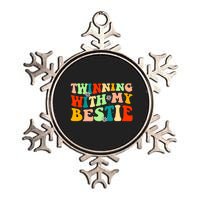 Funny Twin Matching Twins Day Friend Twinning With My Bestie Metallic Star Ornament