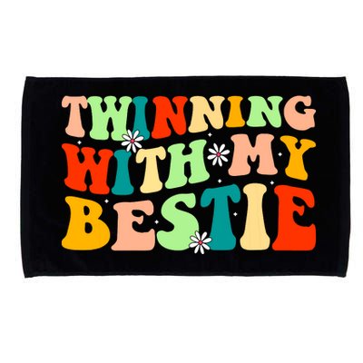 Funny Twin Matching Twins Day Friend Twinning With My Bestie Microfiber Hand Towel