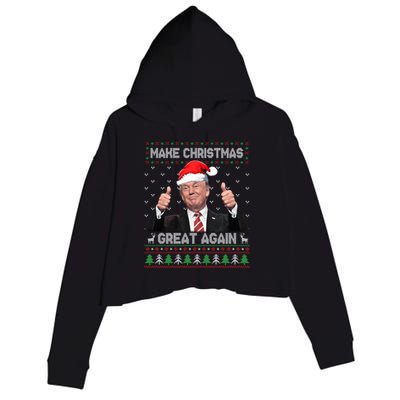 Funny Trump Make Christmas Great Again Ugly Xmas Gift Crop Fleece Hoodie