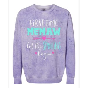 First Time Memaw Let the Spoiling Begin Cute Mother's Day Colorblast Crewneck Sweatshirt