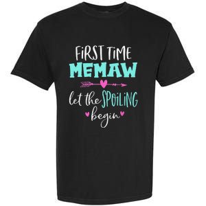 First Time Memaw Let the Spoiling Begin Cute Mother's Day Garment-Dyed Heavyweight T-Shirt