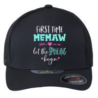 First Time Memaw Let the Spoiling Begin Cute Mother's Day Flexfit Unipanel Trucker Cap