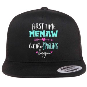 First Time Memaw Let the Spoiling Begin Cute Mother's Day Flat Bill Trucker Hat