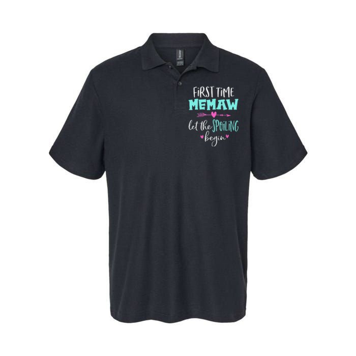 First Time Memaw Let the Spoiling Begin Cute Mother's Day Softstyle Adult Sport Polo