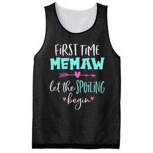 First Time Memaw Let the Spoiling Begin Cute Mother's Day Mesh Reversible Basketball Jersey Tank