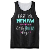 First Time Memaw Let the Spoiling Begin Cute Mother's Day Mesh Reversible Basketball Jersey Tank