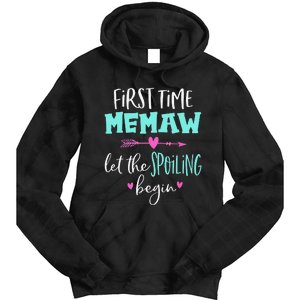 First Time Memaw Let the Spoiling Begin Cute Mother's Day Tie Dye Hoodie