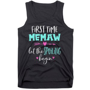 First Time Memaw Let the Spoiling Begin Cute Mother's Day Tank Top