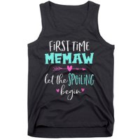 First Time Memaw Let the Spoiling Begin Cute Mother's Day Tank Top