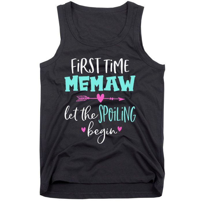 First Time Memaw Let the Spoiling Begin Cute Mother's Day Tank Top