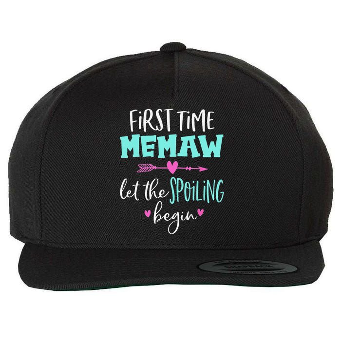 First Time Memaw Let the Spoiling Begin Cute Mother's Day Wool Snapback Cap