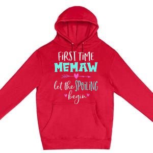 First Time Memaw Let the Spoiling Begin Cute Mother's Day Premium Pullover Hoodie