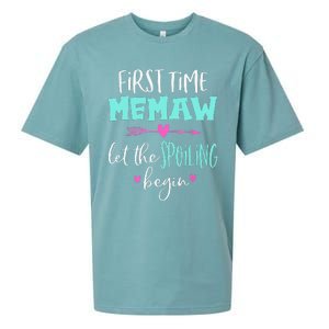 First Time Memaw Let the Spoiling Begin Cute Mother's Day Sueded Cloud Jersey T-Shirt