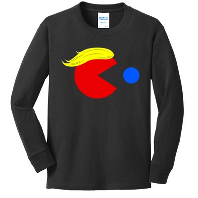 Funny Trump Man 2024 Pac Trump Man Ne Pac Blue Red Dot Kids Long Sleeve Shirt