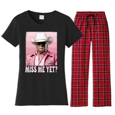 Funny Trump Miss Me Yet Trump 2024 President 2024 Women's Flannel Pajama Set