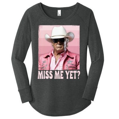 Funny Trump Miss Me Yet Trump 2024 President 2024 Women's Perfect Tri Tunic Long Sleeve Shirt