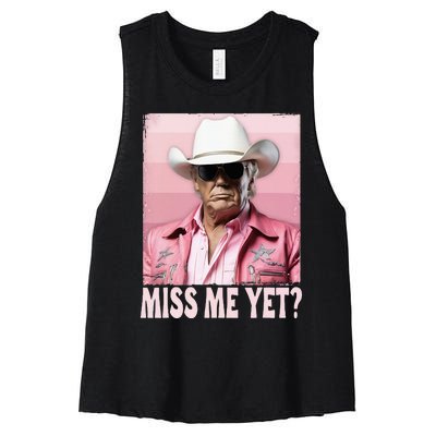 Funny Trump Miss Me Yet Trump 2024 President 2024 Women's Racerback Cropped Tank