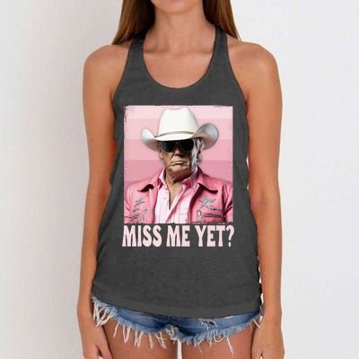 Funny Trump Miss Me Yet Trump 2024 President 2024 Women's Knotted Racerback Tank