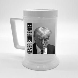 Funny Trump Mug Shot Donald Trump Mug Shot Never Surrender Funny Gift Beer Stein