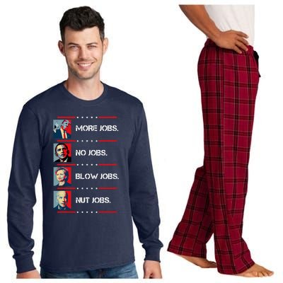 Funny Trump More Jobs Obama No Jobs Clinton Biden No Jobs Long Sleeve Pajama Set