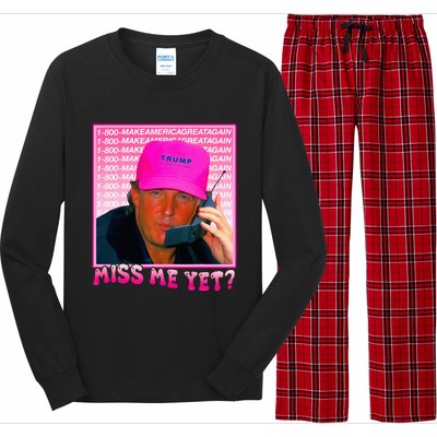 Funny Trump Miss Me Yet Trump 2024 President 2024 Long Sleeve Pajama Set