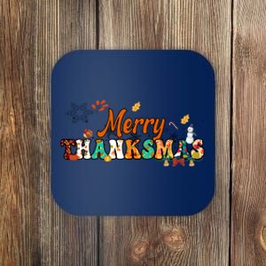 Funny Thanksmas Merry Thanksmas Thanksgiving Christmas Coaster