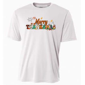 Funny Thanksmas Merry Thanksmas Thanksgiving Christmas Cooling Performance Crew T-Shirt