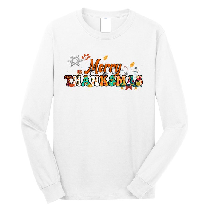 Funny Thanksmas Merry Thanksmas Thanksgiving Christmas Long Sleeve Shirt