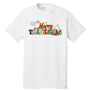 Funny Thanksmas Merry Thanksmas Thanksgiving Christmas Tall T-Shirt