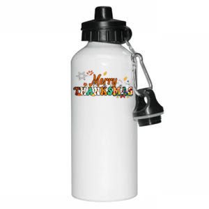 Funny Thanksmas Merry Thanksmas Thanksgiving Christmas Aluminum Water Bottle