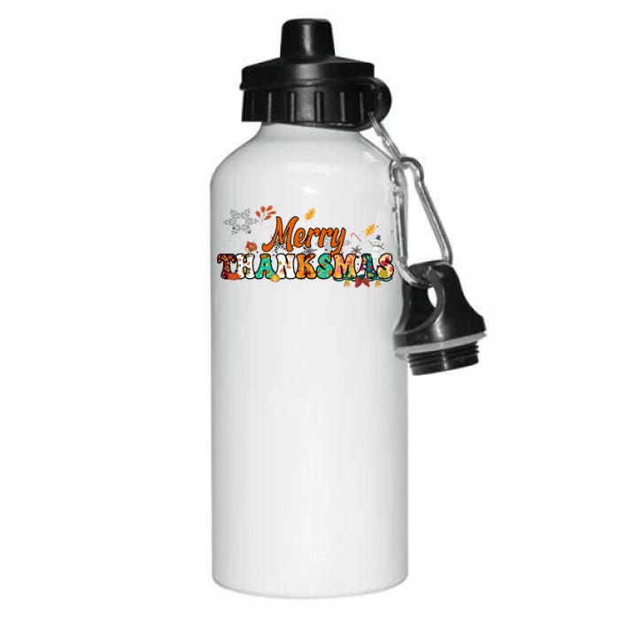 Funny Thanksmas Merry Thanksmas Thanksgiving Christmas Aluminum Water Bottle