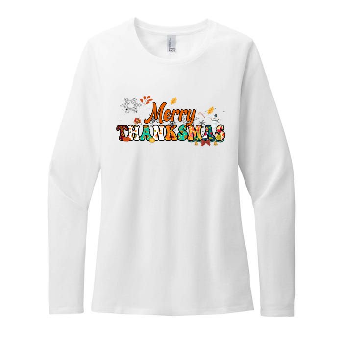 Funny Thanksmas Merry Thanksmas Thanksgiving Christmas Womens CVC Long Sleeve Shirt