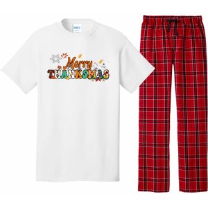 Funny Thanksmas Merry Thanksmas Thanksgiving Christmas Pajama Set