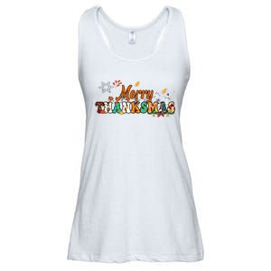 Funny Thanksmas Merry Thanksmas Thanksgiving Christmas Ladies Essential Flowy Tank