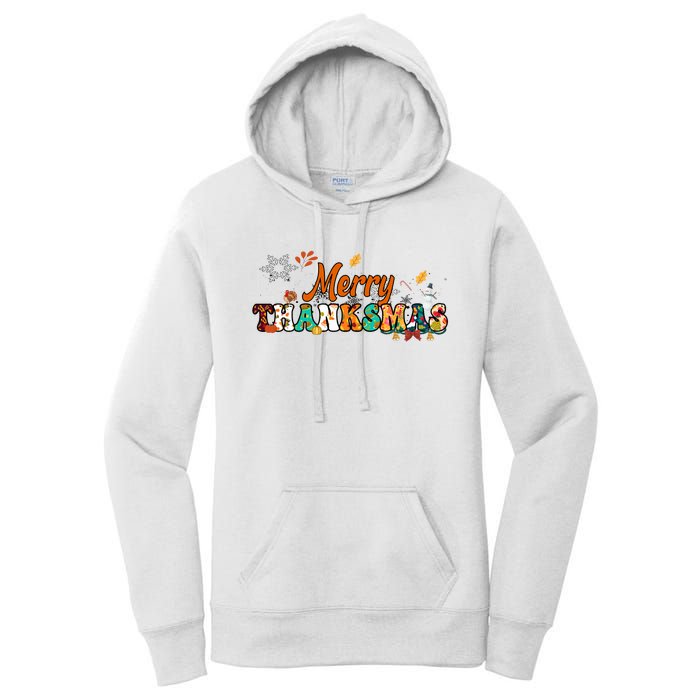 Funny Thanksmas Merry Thanksmas Thanksgiving Christmas Women's Pullover Hoodie