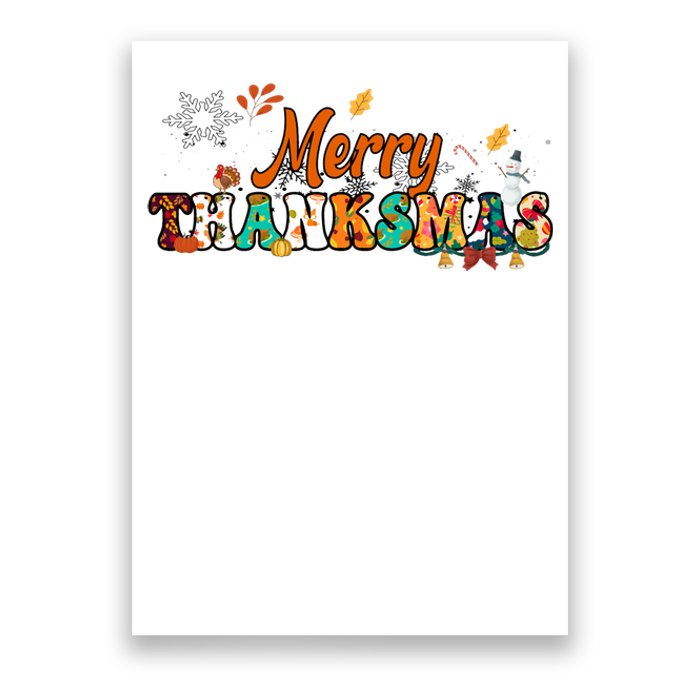 Funny Thanksmas Merry Thanksmas Thanksgiving Christmas Poster