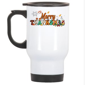 Funny Thanksmas Merry Thanksmas Thanksgiving Christmas Stainless Steel Travel Mug