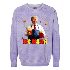 Funny Trump Mc Maga Fries Fast Food Colorblast Crewneck Sweatshirt