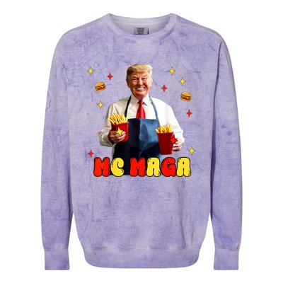 Funny Trump Mc Maga Fries Fast Food Colorblast Crewneck Sweatshirt