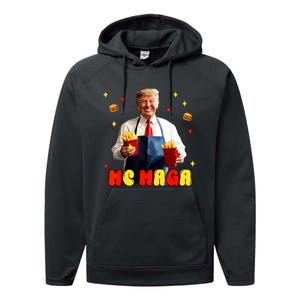 Funny Trump Mc Maga Fries Fast Food Performance Fleece Hoodie