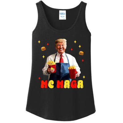 Funny Trump Mc Maga Fries Fast Food Ladies Essential Tank