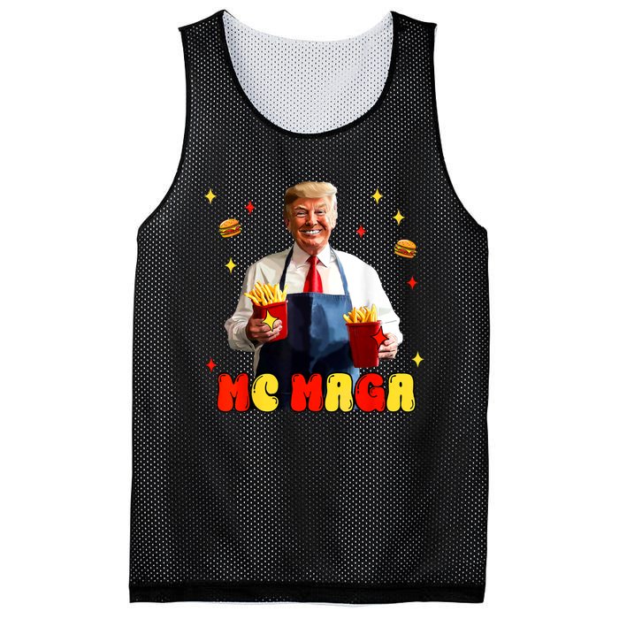 Funny Trump Mc Maga Fries Fast Food Mesh Reversible Basketball Jersey Tank